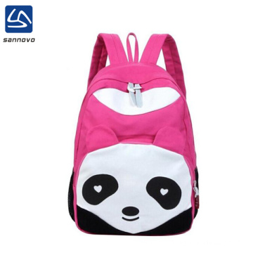 wholesale new design fashion colorful panda canvas school bag